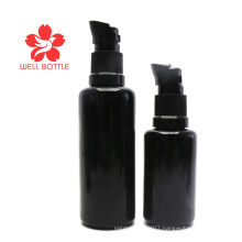 in stock 30ml 50ml real uv black beard oil cosmetic serum glass dropper pump bottle VB-25B